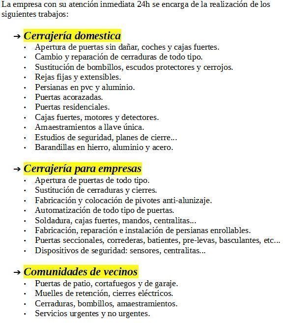 cerrajeros paiporta detalla sus servicios